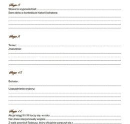 "Pan Tadeusz" stacje zadaniowe.