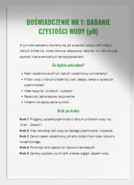 Zielone laboratorium. Doświadczenia związane z przyrodą. Badanie czystości wody. Hodowla roślin