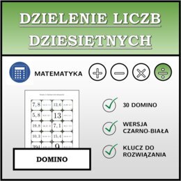 Domino - Dzielenie liczb dziesiętnych | matematyka
