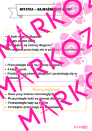 2 w 1: Fiszki i notatka - figury płaskie