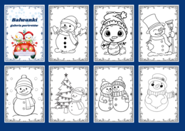 DZIEŃ BAŁWANA - Dzień Bałwanka – kolorowanka - ZIMA – kolorowanki – biblioteka – świetlica – przedszkole – 45 wersji