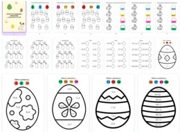 Wielkanocne dodawanie w zakresie 10, 20, 50 - 18 stron