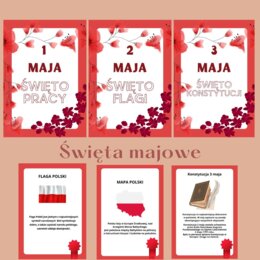 Święta Majowe, gazetki XXL, karty pracy