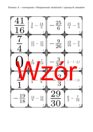 Domino - Dodawanie dodatnich i ujemnych ułamków | matematyka