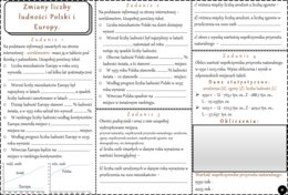 Karta pracy/stacje zadaniowe/ notatki/ materiał do lekcji do tematu „Zmiany liczby ludności Polski i Europy.” w pdf. W gratisie niekomercyjny scenariusz lekcji/pomysł na lekcję w programie genial.ly do edycji. Geografia 7. Dział „Ludność i urbanizacja”.