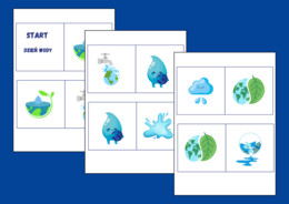 DZIEŃ WODY – ekologia - wiosna - DOMINO PODŁOGOWE – 26 szt. – biblioteka – świetlica – przedszkole