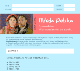 Sprawdzian: Młoda Polska – nurty, prądy, „-izmy”, czyli wprowadzenie do epoki.