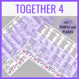 Together 4 unit 1 PEOPLE and PLACES - zakładki do książki / słownictwo i gramatyka