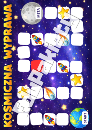 Kosmiczna wyprawa – karty pracy dla dzieci (PDF do druku)