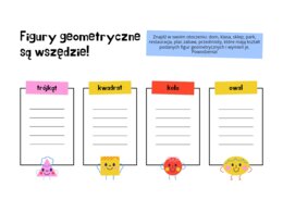 Karty pracy - figury geometryczne kl 1-3