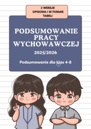 Podsumowanie pracy wychowawczej, sprawozdanie