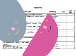 Kryteria pisania POCZTÓWKI na języku angielskim – klasa VII-VIII | POSTCARD criteria writing in English – grades 7-8