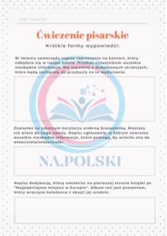 Ćwiczenie pisarskie - krótkie formy wypowiedzi