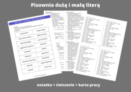 Mała i duża litera - notatka + karta pracy + ćwiczenie