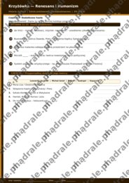 KRZYŻÓWKA "RENESANS I HUMANIZM" KARTA PRACY + KLUCZ ODPOWIEDZI