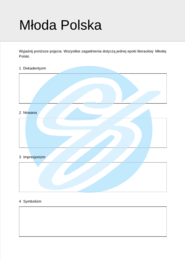 Młoda Polska – Najważniejsze Zagadnienia – Karty Pracy dla Maturzystów