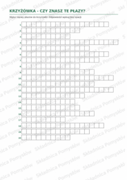 PŁAZY W POLSCE I NA ŚWIECIE - krzyżówka - karta pracy (biologia, klasa 6)