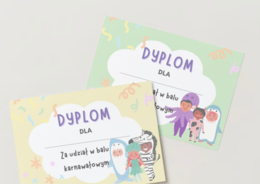 Dyplom bal karnawałowy + plakat zaproszenie