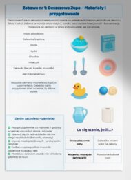 Zabawy sensoryczne: błękitna galaretka jako „deszczowa zupa”, ryż jako „deszcz”