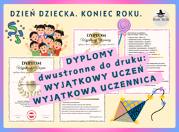 DYPLOM Wyjątkowy uczeń/Wyjątkowa uczennica, SUPERUCZEŃ, KONIEC ROKU, DZIEŃ DZIECKA