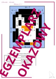 Kolorowanka kodowanka dodawanie do 20 - pingwinek