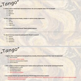 Test wprowadzający z lektury "Tango"