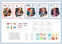 Litery - plansze pokazowe, karty pracy - do samodzielnego wydruku