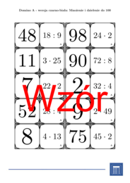 Domino - Mnożenie i dzielenie do 100 | matematyka