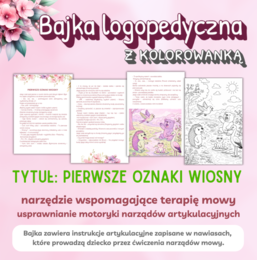Bajka logopedyczna z kolorowanką – Pierwsze oznaki wiosny