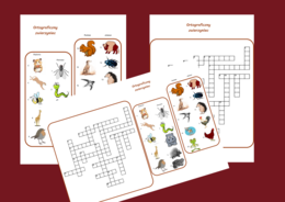 ORTOGRAFICZNY ZWIERZYNIEC - KRZYŻÓWKA obrazkowa – ortografia – ćwiczenia redakcyjne