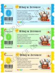 Powitalne Bilety do Zerówki
