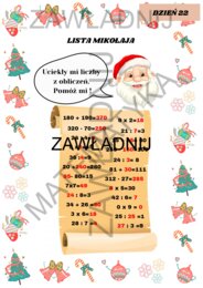 MATEMATYCZNY KALENDARZ ADWENTOWY