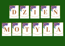 DZIEŃ MOTYLA – girlanda – napis – gazetka – wersja 3
