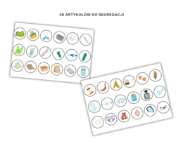 Segregacja Śmieci - plansze z ćwiczeniem na zajęcia z ekologii na Dzień Ziemi w 3 wersjach językowych - polski, angielski, francuski, Earth Day, Waste Segregation, Jour de la Terre, Tri des déchets