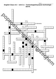 English Class A1+ – Unit 3 – krzyżówki