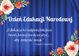 Dekoracja na Dzień Edukacji Narodowej do druku – girlanda, napis i cytat w dwóch rozmiarach. Idealna ozdoba na szkolną uroczystość.