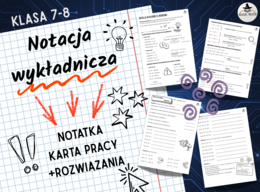 NOTACJA WYKŁADNICZA - NOTATKA + KARTA PRACY + rozwiązania - KLASA 7-8 Kompletny zestaw!