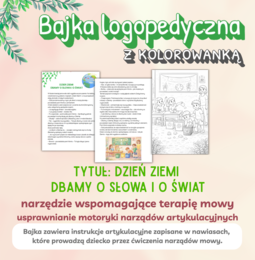 Bajka logopedyczna z kolorowanką – Dzień Ziemi – dbamy o słowa i o świat