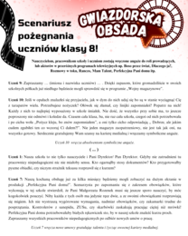 "Gwiazdorska obsada!" Scenariusz pożegnania uczniów klasy 8.