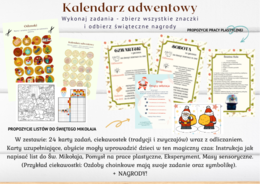 Kalendarz adwentowy -24 zadania, girlandy
