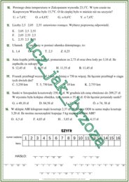 Ułamki dziesiętne, klasa 4, powtórzenie wiadomości, karta pracy z hasłem, rewalidacja, dzień tolerancji