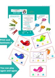 2 Two little dicky birds rymowanka dziecięca UTRWALENIE KOLORÓW ćwiczenie percepcji wzrokowej GRA ZE SPINACZAMI