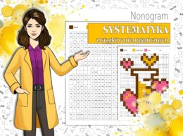 Chemia. Klasa 8. Systematyka związków nieorganicznych. Kolorowanka chemiczna. Nonogram. Walentynki. Święto zakochanych. Karta pracy. Zadanie.