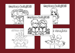 CZYTAM KSIĄŻKI - plakat - kolorowanka - BIBLIOTEKA - gazetka - napis