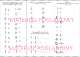 Powtórzenie wiadomości (karta pracy) - ułamki zwykłe klasa 4