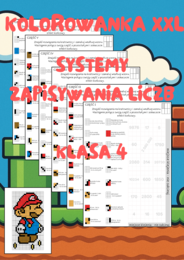 Kolorowanka XXL - systemy zapisywania liczb. Klasa 4. Klasa 5. Kodowanie
