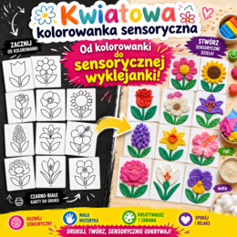 Kwiatowa kolorowanka sensoryczna