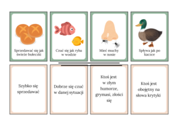 Frazeologizmy/idiomy - fiszki na dopasowanie