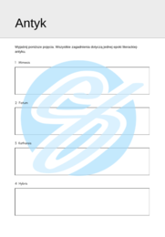Antyk – Najważniejsze Zagadnienia – Karty Pracy dla Maturzystów