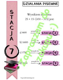 Stacje zadaniowe jako pomysł na lekcję - działania pisemne.